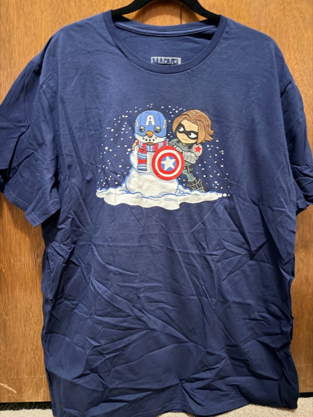 Marvel Navy Short-Sleeve Tee with Captain Shield Graphic